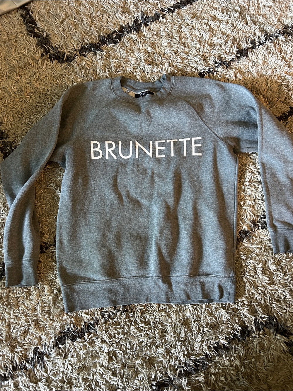 Brunette The Label Gray Logo Crewneck Sweater